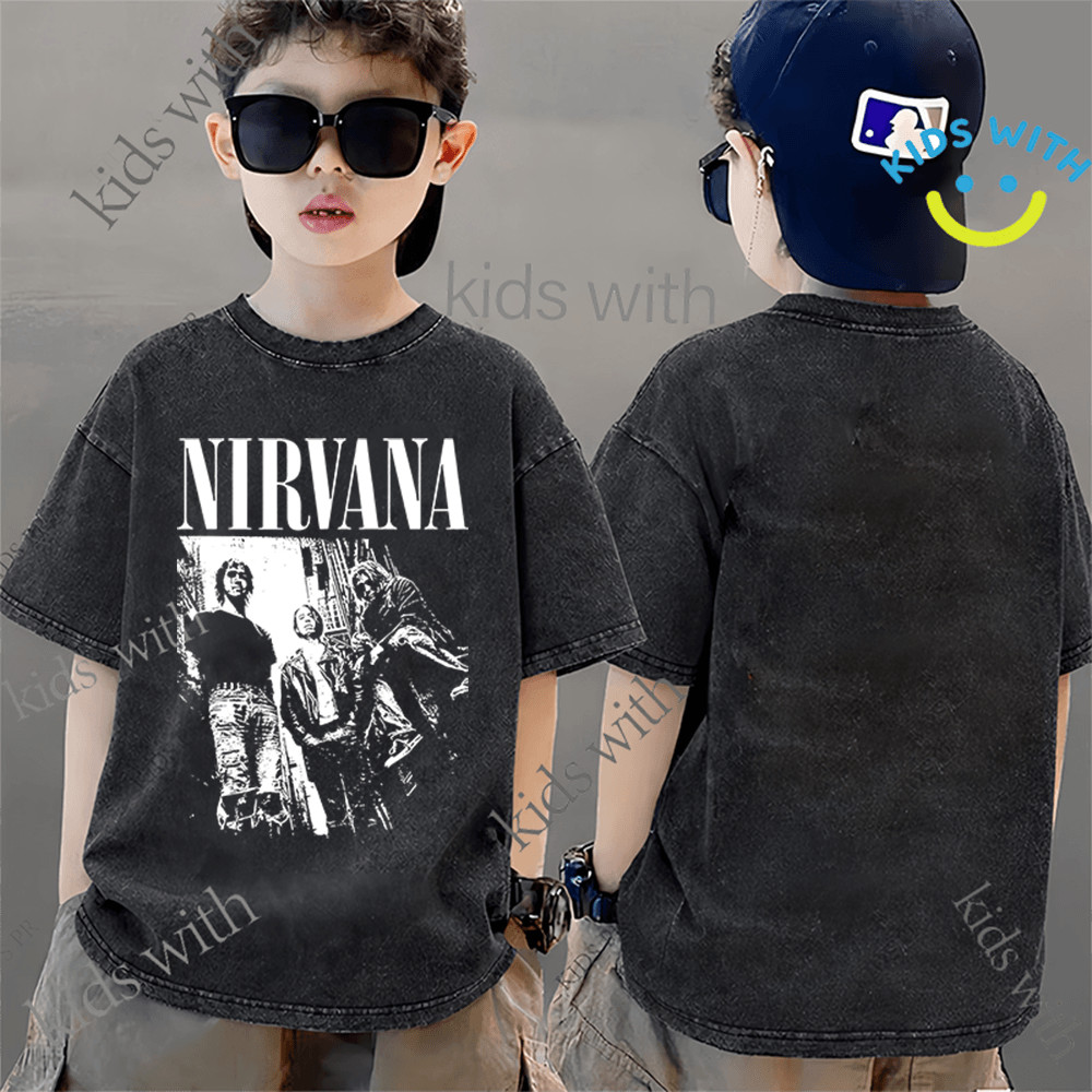 COD 2026 สินค้าใหม่ ทรงหลวม คอกลม เสื้อเด็ก kids Distressed T-shirt ผ้าฝ้าย เด็กชาย เสื้อผ้าเด็ก t-shirt S77