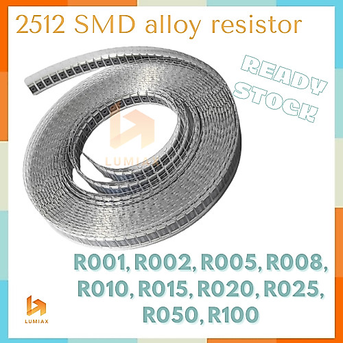 2512 ตัวต้านทานโลหะผสม SMD R001 R002 R005 R008 R010 R015 R020 R025 R050 R100 ความแม่นยํา 1% rshunt
