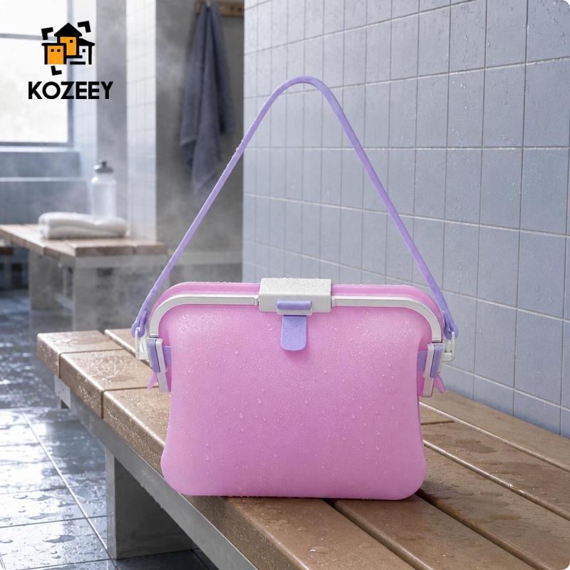 [KOZEEY] ขนาดใหญ่ซิลิโคนกันน้ําแพ็ค Matte Finish กระเป๋าสะพายล้างกระเป๋าสําหรับการเดินทางยิมและองค์กรสระว่ายน้ํา