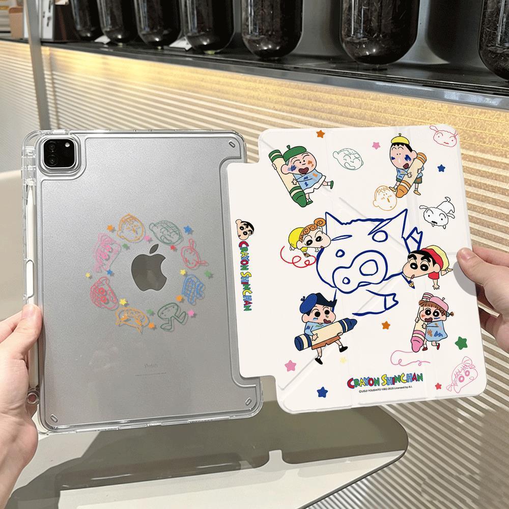 Crayon Shin-chan ipadMINI6/7 เคสป้องกัน A16 แท็บเล็ต pro11 นิ้ว 11/12 รุ่น air7/8 เคสป้องกัน