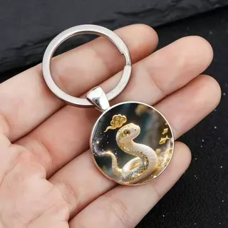 น่ารัก 12 พวงกุญแจลายนักษัตรจีน พวงกุญแจกลม พวงกุญแจประณีต จี้ขนาดเล็ก เครื่องประดับ