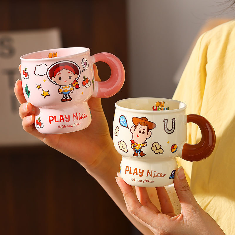 Toy Story Joint เซรามิคแก้วเด็กถ้วยน้ําคู่ของขวัญวันเกิดกาแฟถ้วยอาหารเช้าในครัวเรือน
