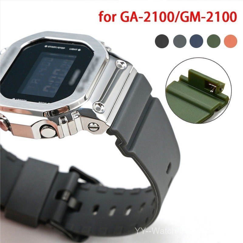 16 มม. Quick Release ซิลิโคนเรซิ่นนาฬิกาสําหรับ CasiOak Mini Square GM-2100 GA-2100 GM-5600