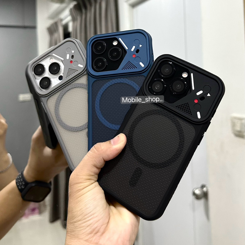 เคสแม่เหล็ก ขอบกล้องดีไซน์17Series เคสไอโฟน 17ProMax 17 16 Pro Max 16 15promax 14 13 11 ปิดปุ่มคาเมร่า