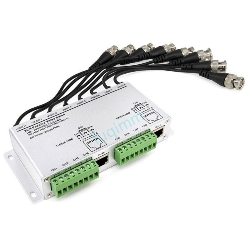 FQMM ประหยัด 8CH Passive Video Balun Transceiver สําหรับระบบกล้องวงจรปิดสําหรับ HDCVI TVIAHD กล้องที่มีประสิทธิภาพสัญญาณ Transfer