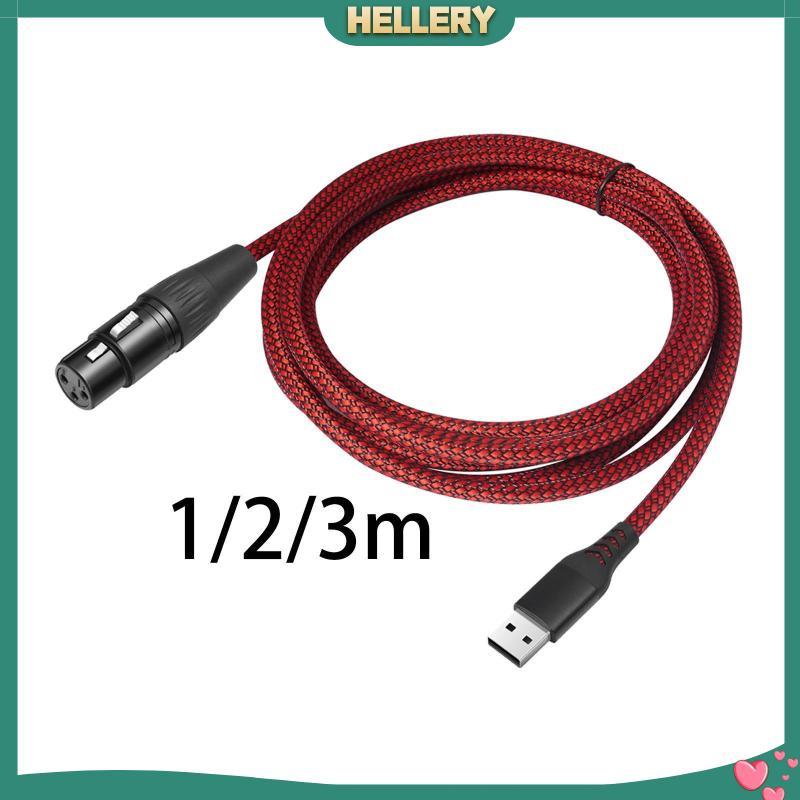 [HelleryTH] USB to XLR Female Mic Converter Cable Audio Cable Mic Cord for Karaoke Recording Vocal R