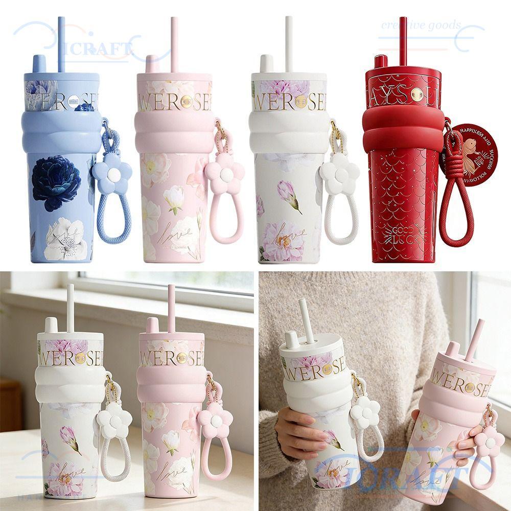 ไอคราฟ ถ้วยฉนวน,316สแตนเลสเซรามิกเคลือบด้านในซับถ้วยเย็น,ความร้อนเครื่องดื่มคู่ความจุขนาดใหญ่หม้อสแตนเลสกระติกน้ําร้อนถ้วยรถแบบพก