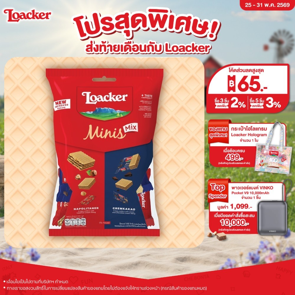 ล็อคเกอร์ มินิส์ มิกซ์ 80 กรัม / Loacker Minis Mix 80 g