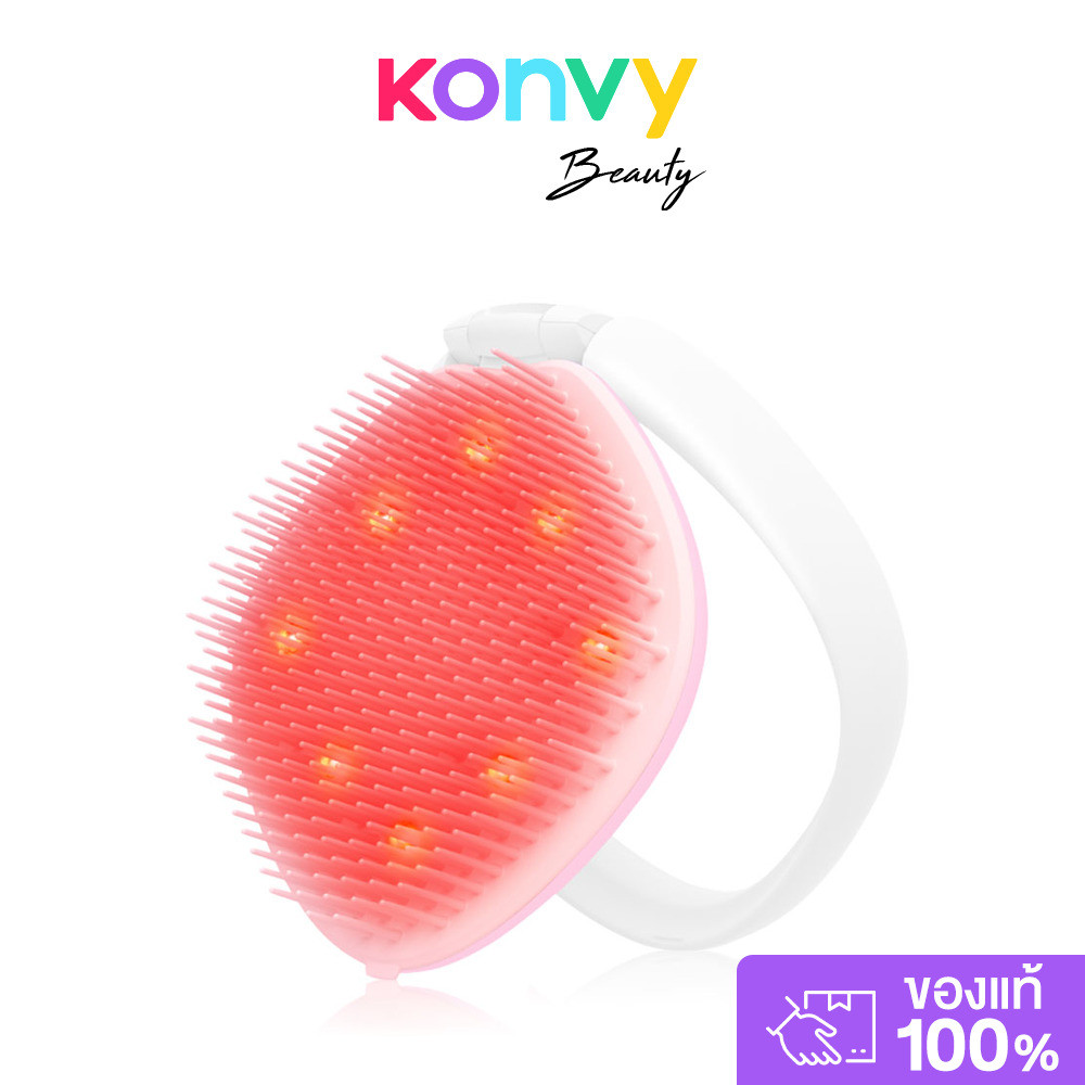 FOREO Flip Play Red Light Hairbrush Tickle Me Pink 1pc แปรงหวีผมแสง LED ฟอริโอ้ เพื่อผมที่แข็งแรง ดูสุขภาพดี.