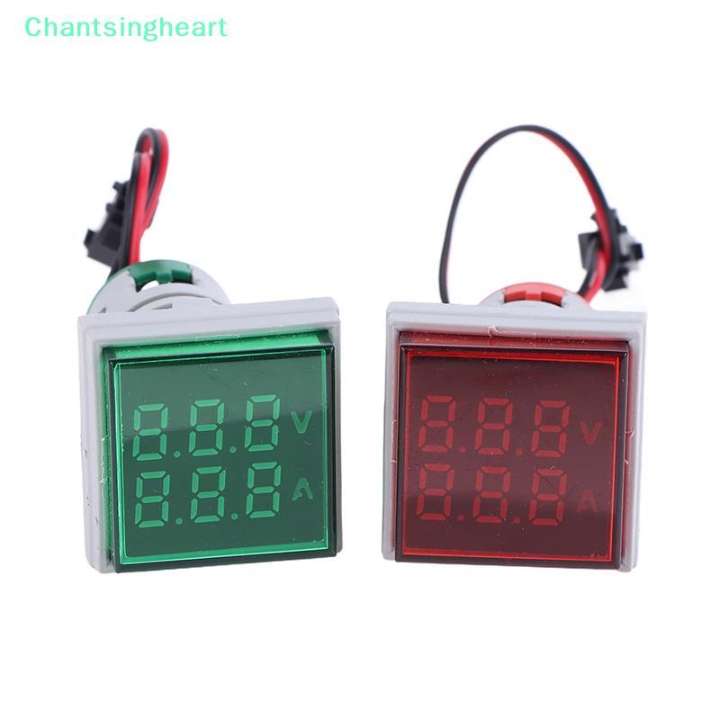 Chantsingheart มินิจอแสดงผลคู่ AD16-22VAMS 220V สแควร์ LED ดิจิตอล โวลต์แอมมิเตอร์ วัดแรงดันและกระแส Voltammeter