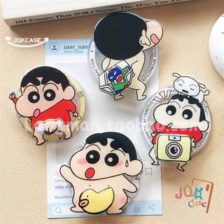 Griptok ที่ยึดโทรศัพท์ชินจัง ลายการ์ตูนน่ารัก ติดกาวได้แน่น ใช้ได้ทุกรุ่น ทนทาน ไม่หลุด ลายชินจัง กริ๊บต๊อก