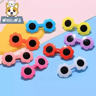 wen.W2 🐱🐶แว่นกันแดดสุนัขแมว แว่นตาสัตว์เลี้ยง ตุ๊กตาแมว แว่นตาดอกทานตะวันเล็ก
