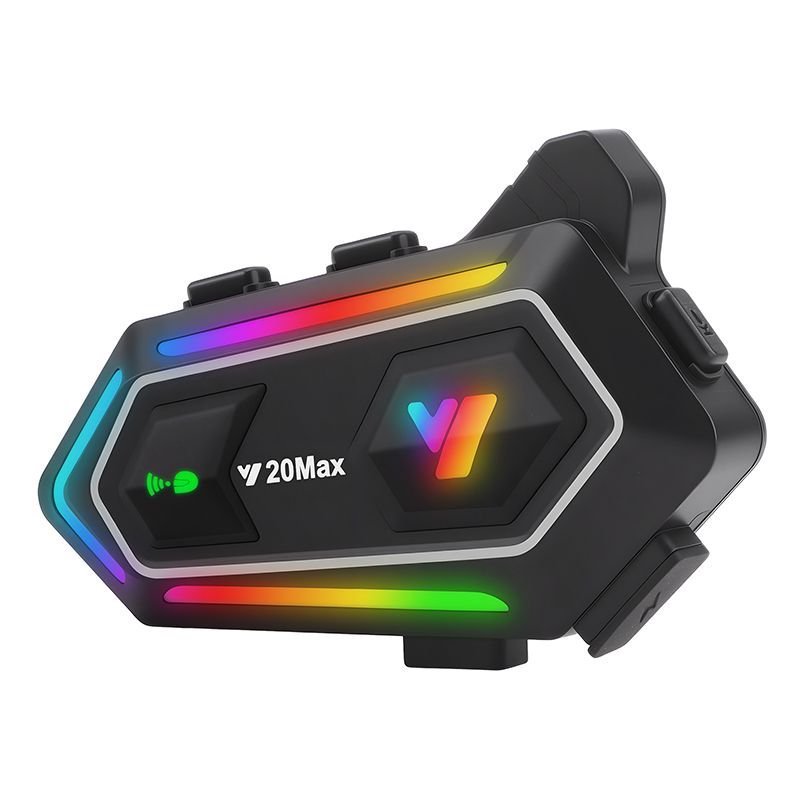 Y20 MAX กันน้ํา อินเตอร์คอมบลูทูธ หูฟังหมวกนิรภัยไฟ RGB สําหรับปั่นจักรยานและมอเตอร์ไซค์