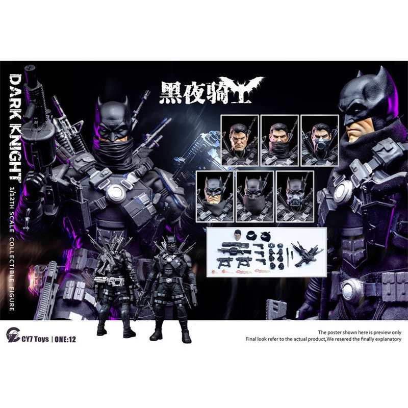 CY7TOYS 1/12 Night Knight 6 นิ้ว Romper Action Figure ฟรี Bonus Zombie Head