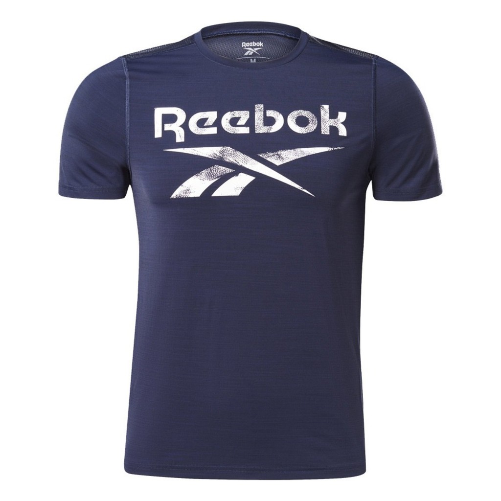 Reebok WOR AC GRAPHIC คลาสสิกคุณภาพสูงพิมพ์กีฬาสไตล์ผู้ชาย Plus ขนาด Casual เสื้อยืด 200GSM ผ้าฝ้าย 
