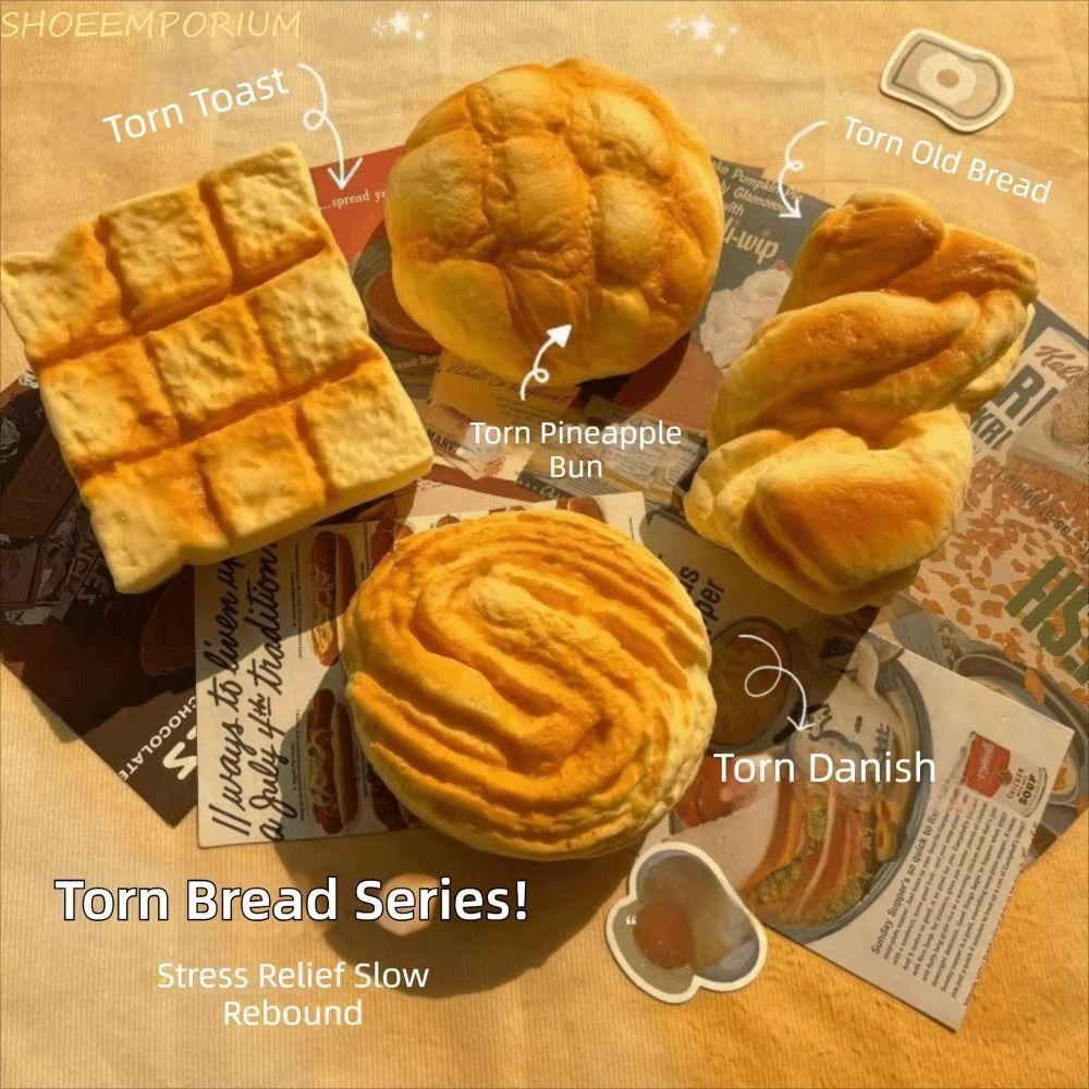 SHOEEMPORIUM ขนมปังจําลอง Toast Squeeze, จําลองช้า Rising Slow Rising Squishy ของเล่น, Creative โฟมหยิกนิ้วดูด Sensory Fidget ของเล่น Sensory