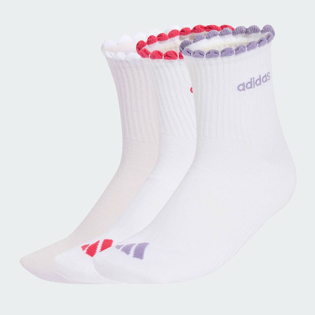 adidas جوارب نسائية Quarter ‏(3 أزواج) — أبيض — صورة 2