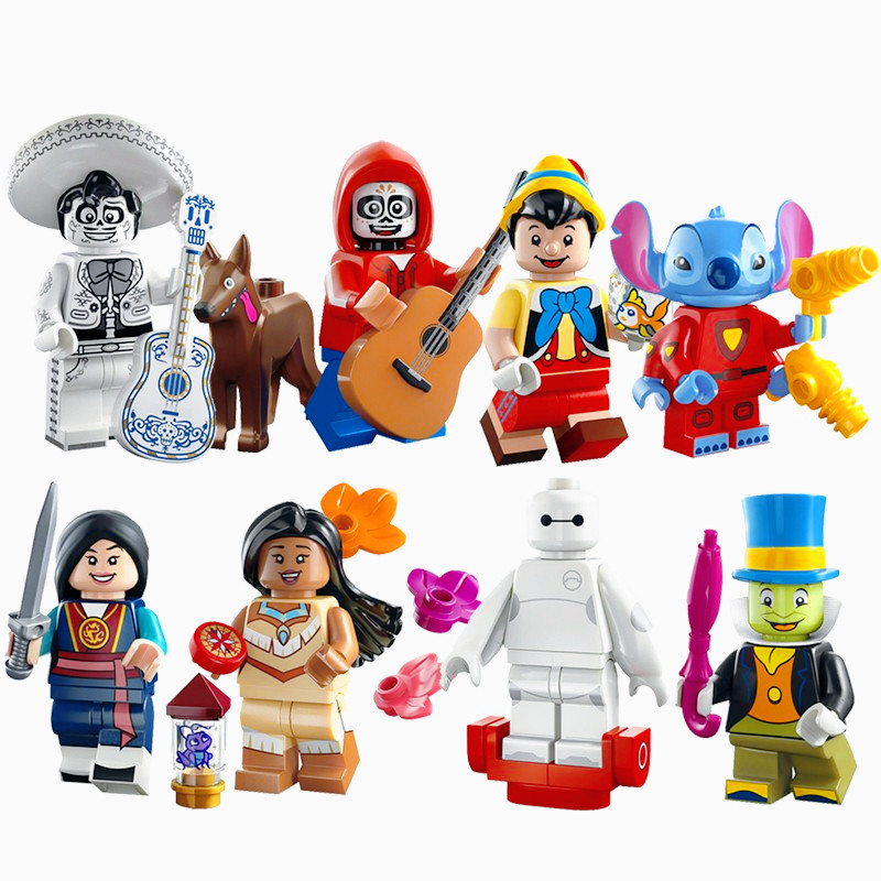 Miguel Cruz Pocahontas Stitch Jiminy คริกเก็ต Baymax Pinocchio บล็อกรูปของเล่นเด็ก