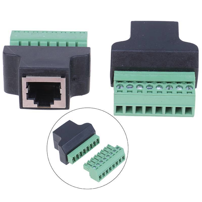 Newsandthen1 RJ45 ไปยังอะแดปเตอร์สกรู rj45 หญิงถึง 8 พินสําหรับกล้องวงจรปิด DVR 
 ดี