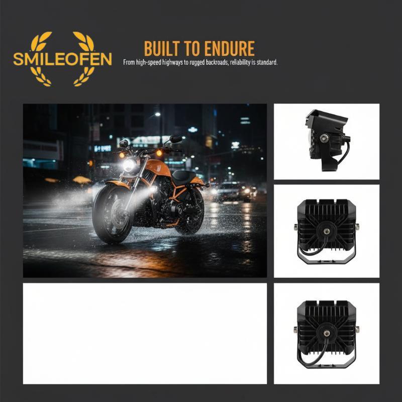 [Smileofen] V7 V8 MOFOX Motorcycle Mini Spotlight Dual Color Waterproof Lighting High Low Beam for D