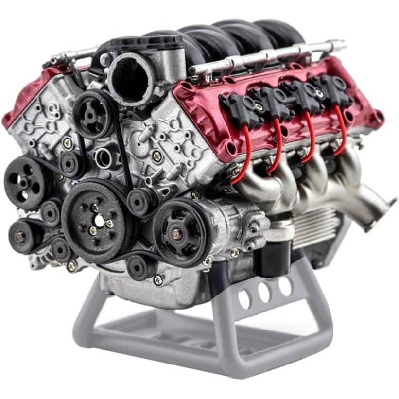 V8 Engine Model Kit That Works, MAD 3D Printing V8 Engine for AX90104 SCX10II Capra VS4-10 Pro/Ultra