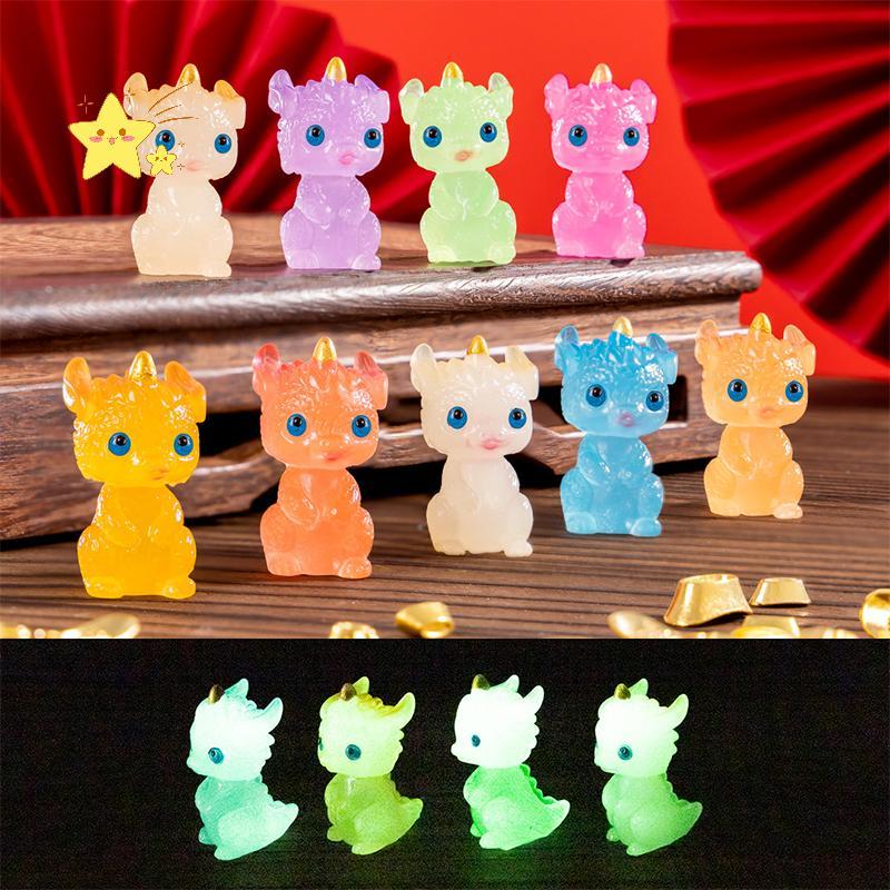 [JBTH] Mini Luminous Zodiac Dragon Figurine จําลอง Loong เครื่องประดับ Micro ภูมิทัศน์ภายในรถตกแต่ง 