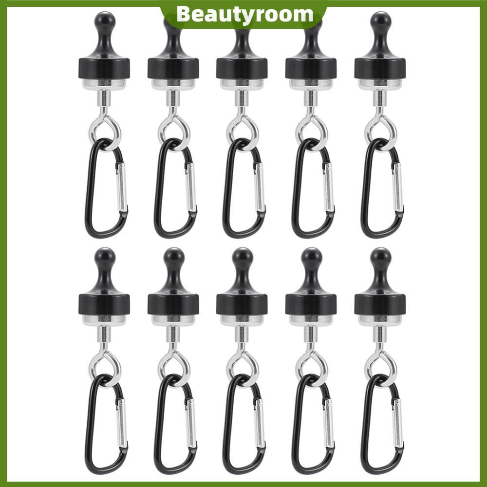 ⚡24ชม.⚡ 10 ชิ้นแม่เหล็กตะขอแขวน D-Shape Camping ตะขอแม่เหล็ก Camping เต็นท์ Carabiner สําหรับกลางแจ้