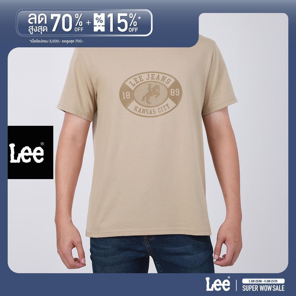 LEE เสื้อยืดแขนสั้นผู้ชาย รุ่น LE S126MTSSF05 สีเบจ