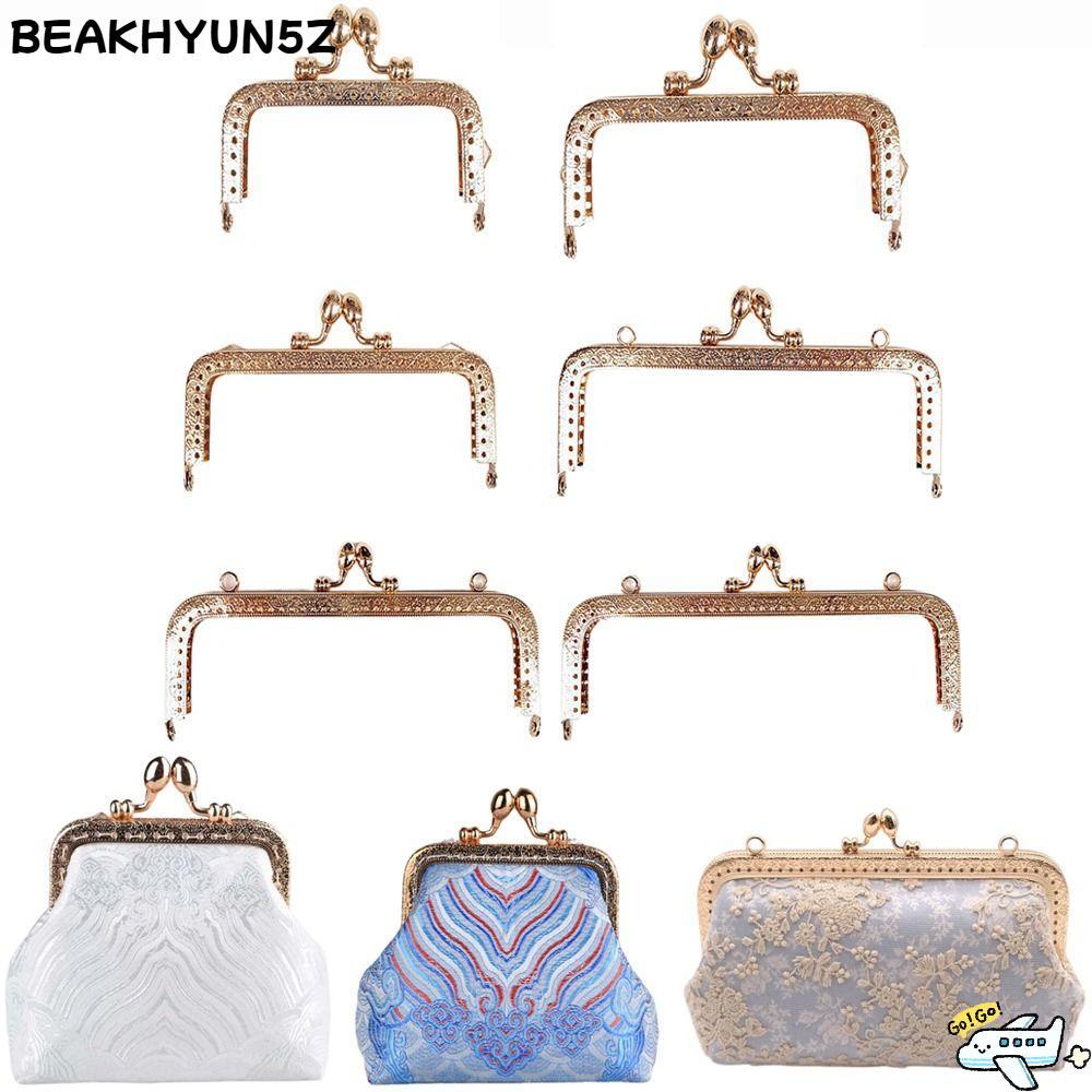 BEAKHYUN5Z กรอบจับมือกระเป๋าฮาร์ดแวร์วินเทจ, มินิโลหะ Kiss Clasp ล็อคจับอุปกรณ์เสริม