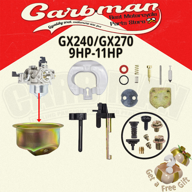 lชุดซ่อมคาบู Gx240 Gx270 ชุดซ่อมคาบู อะไหล่คาบู เครื่องยนต์ 9-11แรง ใส่ได้ทุกยี่ห้อ รับประกันคุณภาพ
