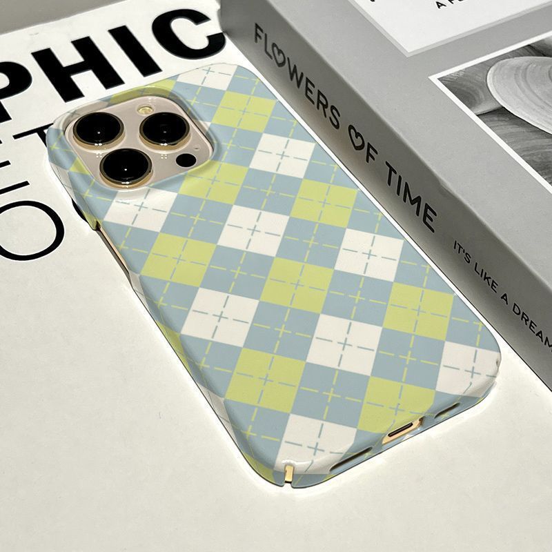 เพชร Lattice QYJS เคสโทรศัพท์เหมาะสําหรับ IPhone 11 15 14 13 ProMax 7 8 PLUS 17 AIR 16 E 12 PRO XSMA