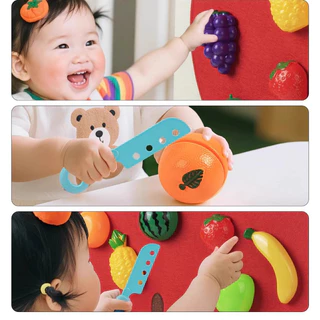 COD ตัดผลไม้แผ่นผ้าสักหลาด Felt Board Play ของเล่นพัฒนาเด็ก ส่งเสริมการประสานมือและตา ของเล่นเด็ก