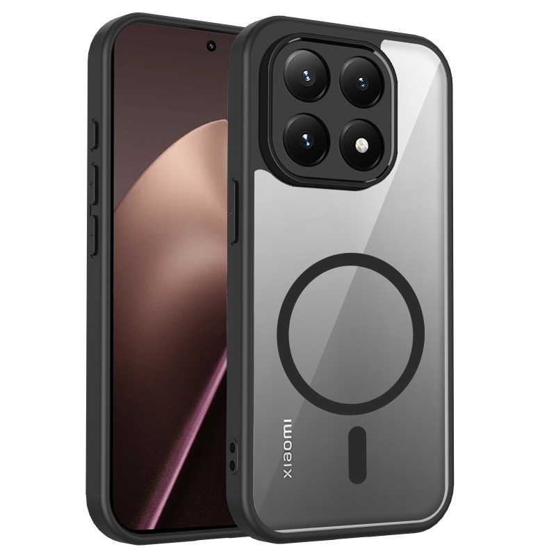 สําหรับ Xiaomi 15T Pro 15TPro โปร่งใส Matte แม่เหล็กโทรศัพท์กรณีกล้องป้องกันกันกระแทกปกแข็งซิลิโคน