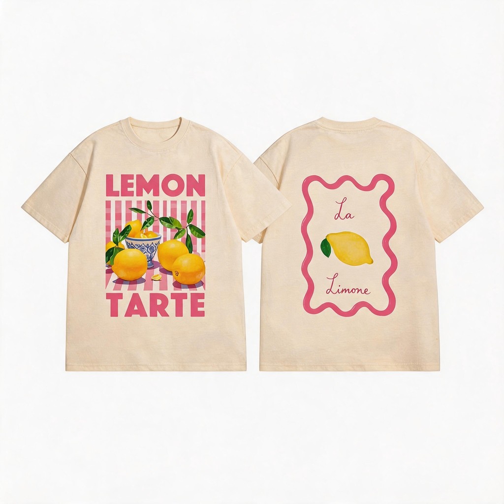 TEE·SHOP🍀 เสื้อยืด Oversize ลาย ' Lemon Trate' สไตล์เกาหลี เท่ห์มาก ใส่ได้ทั้งชายหญิง ผ้านุ่มสบายตัว