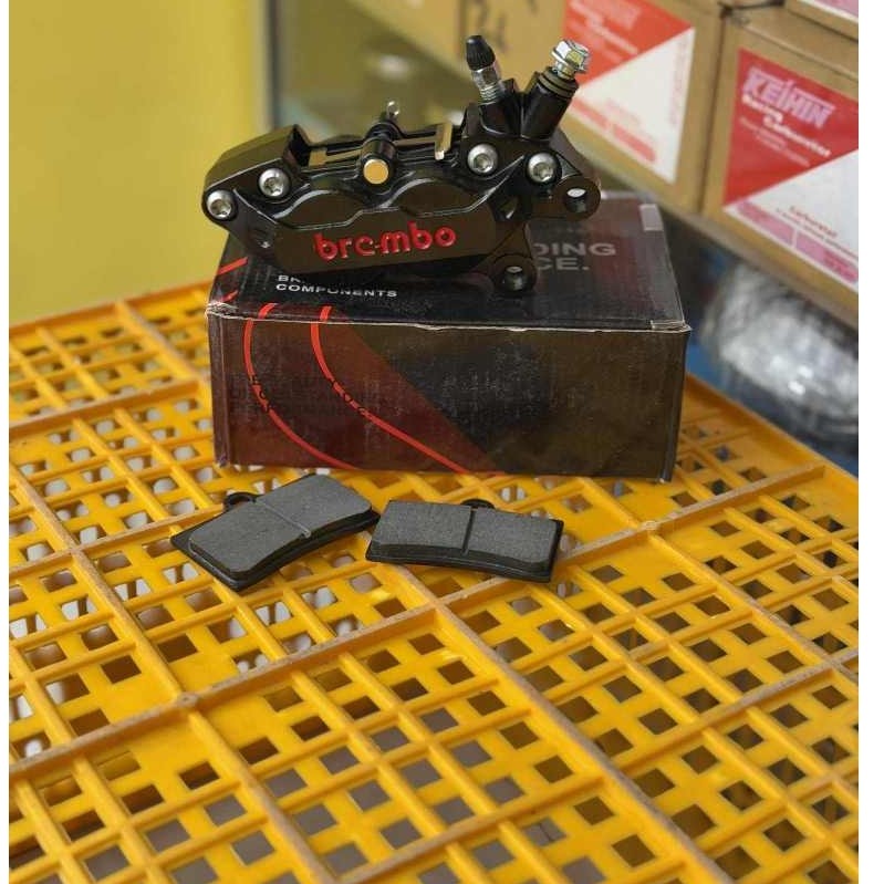 4 PISTON CALIPER BREMBO BIG POT CALIPER BREMBO 4 PISTON CALIPER AXIAL สีดํา