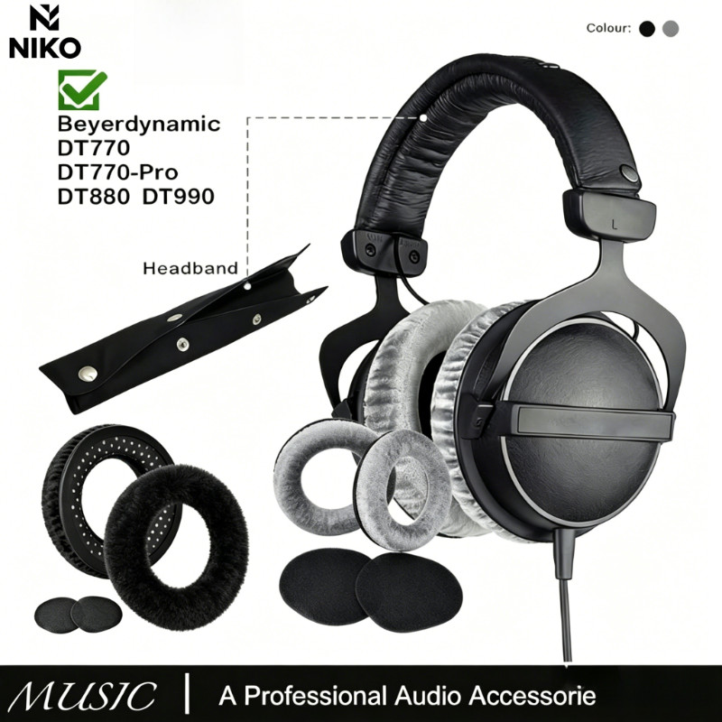 NIKO DT770แผ่นรองหูฟังฟองน้ำหูฟัง แผ่นรองใช้ร่วมกับ Beyerdynamic DT990 / DT880 / DT770 PRO หูฟัง DT 