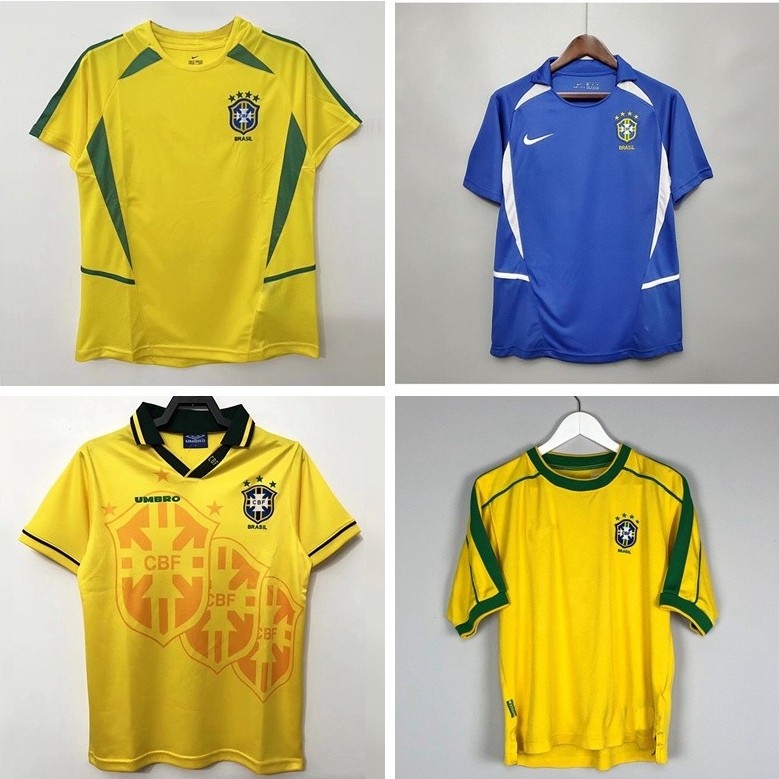 2002 1998 1994 Brazil Home Rivaldo Ronaldo Retro Jersey เสื้อแขนสั้น