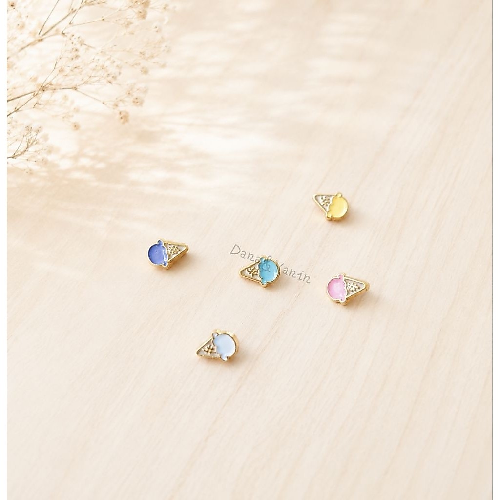 กระดุมรูปไอศครีมขนาด 6×8mm 10เม็ด