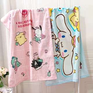 Kuromi Cinnamon Dog Hello Kitty ไมโครไฟเบอร์การ์ตูนผ้าเช็ดตัวดูดซับผ้าเช็ดตัวเด็ก Beach ผ้าเช็ดตัวขนาดใหญ่