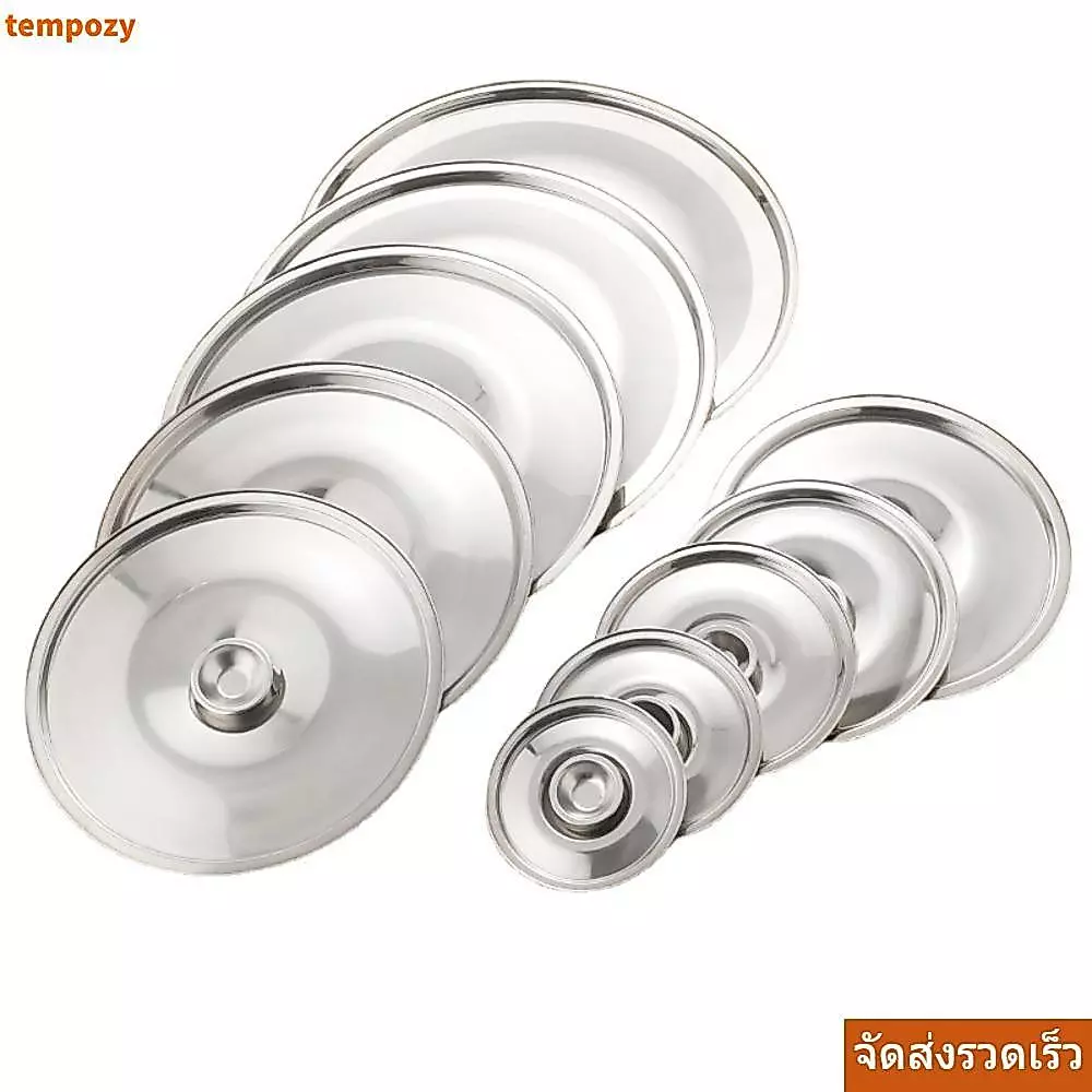 จัดส่งรวดเร็วTEMPOZY รอบฝาหม้อ, Universal 10-24 ซม.ฝาหม้อ, Thicken เปลี่ยนสแตนเลส Saucepan ฝาครอบอุปกรณ์ครัว