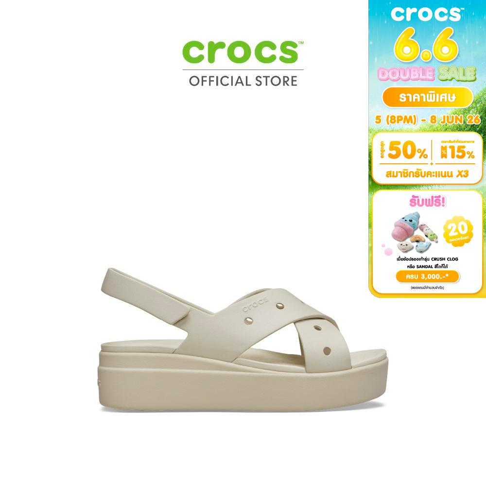 CROCS รองเท้าแตะผู้หญิง BROOKLYN 4U CROSS STRAP SANDAL รุ่น 212254-2MC - FRAPPE
