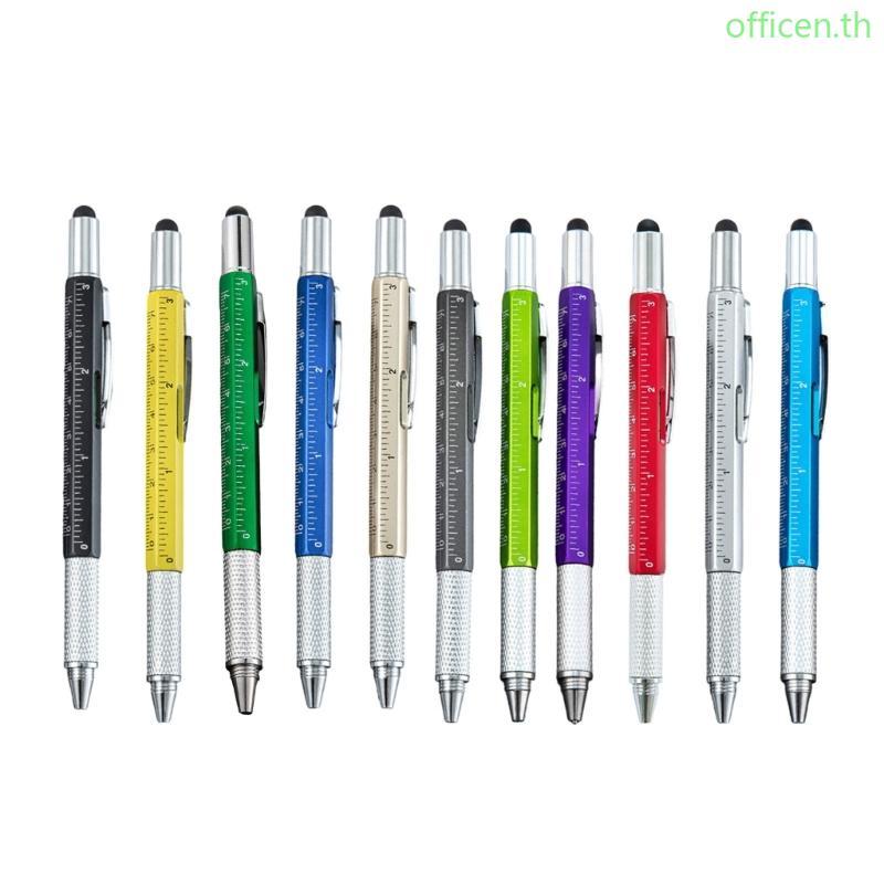 Cen 6 in 1 ปากกาลูกลื่นมัลติฟังก์ชั่น 6 in 1 Multitool ปากกา Gadgets สําหรับผู้ชายพ่อ
