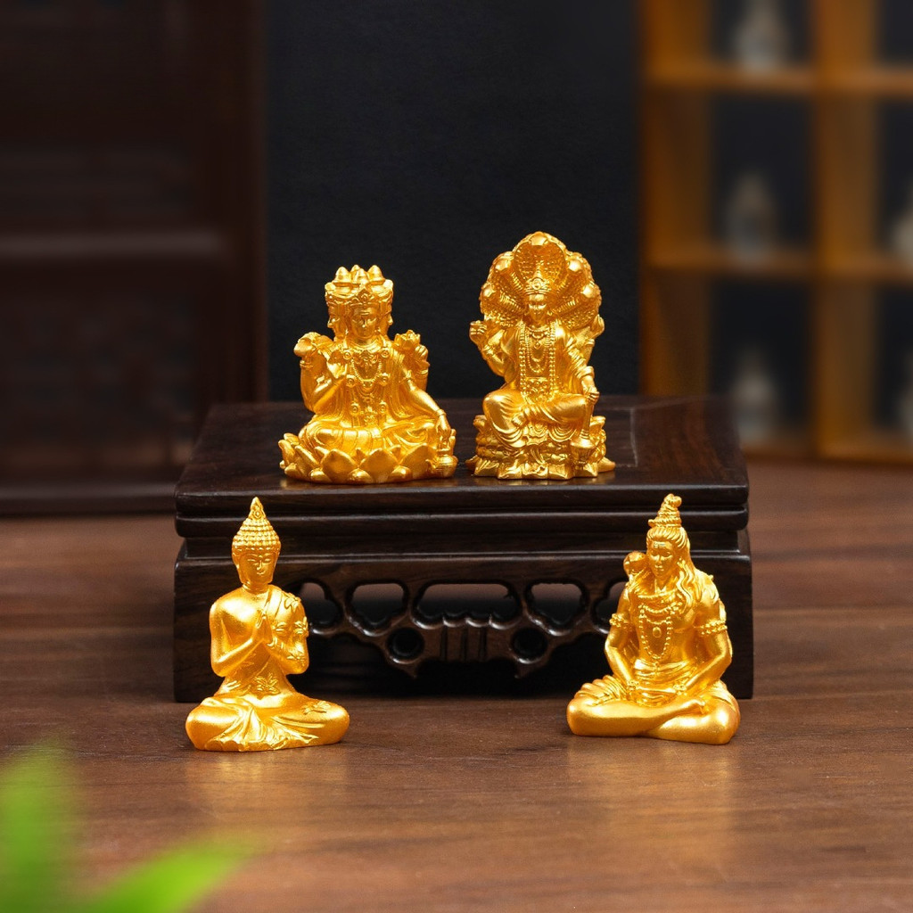 บ้านตุ๊กตาโกลเด้น ภาพประติมากรรม DIY ตกแต่งมินิ อุปกรณ์เสริมบ้านตุ๊กตา