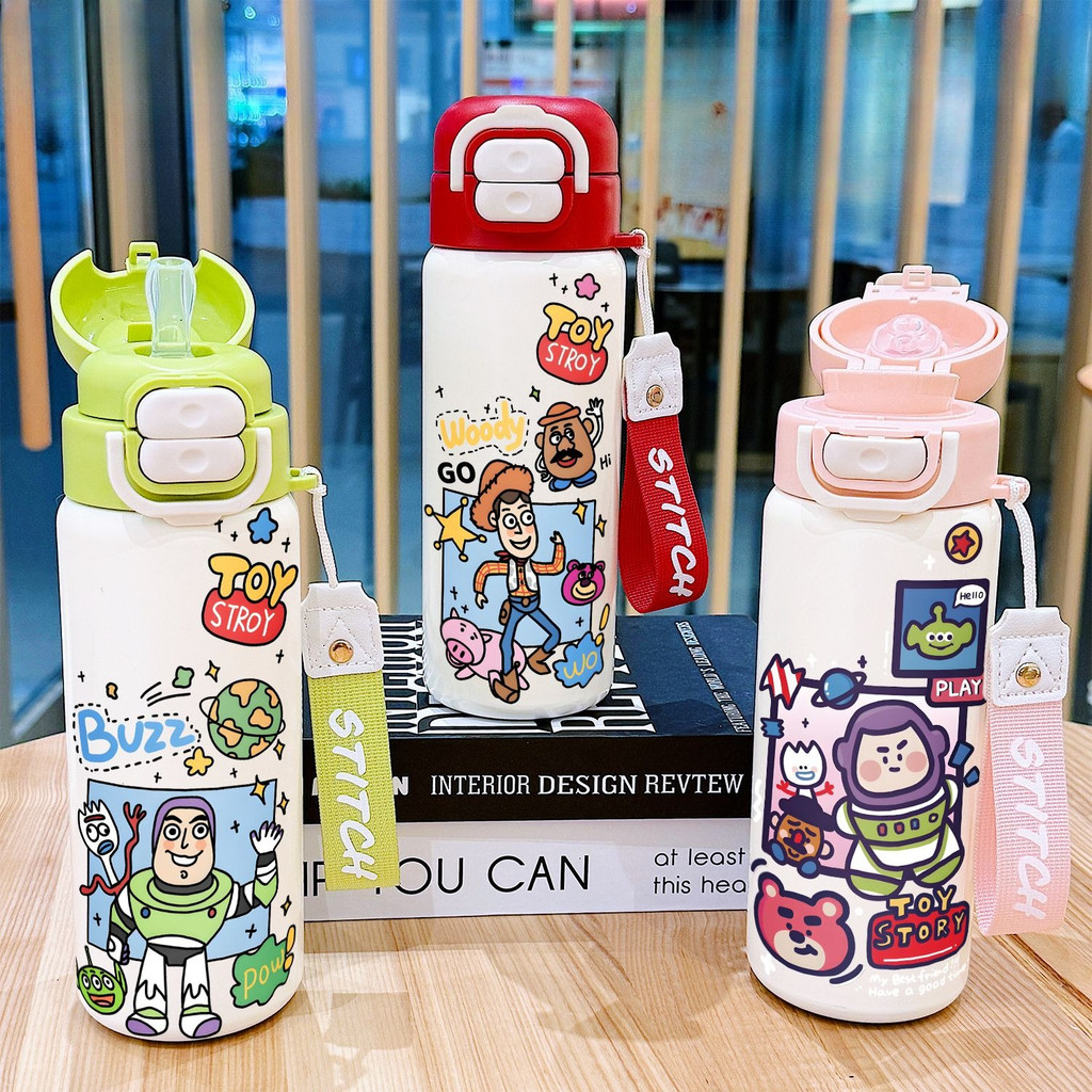 Toy Story Buzz Lightyear ถ้วยฉนวนการ์ตูน Woody ถ้วยกาแฟ INS แฟชั่นถ้วยน้ํานักเรียน