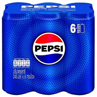 เป๊ปซี่เครื่องดื่มอัดลมกลิ่นโคล่า 245มล แพค 6 Pepsi Carbonated Drink Cola Flavour 245ml Pack 6 [8858998571147 ]