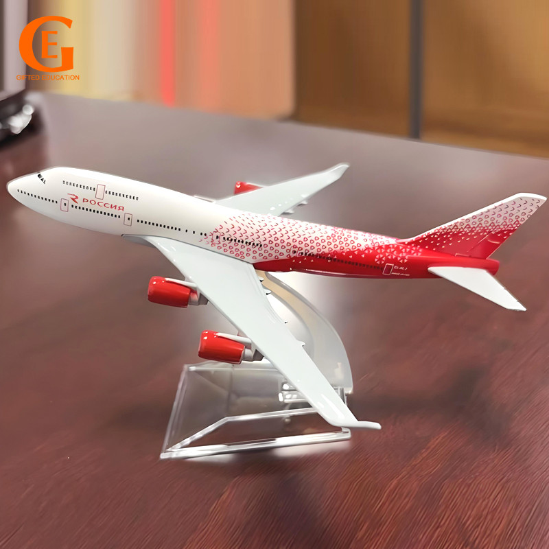 Russiya Airlines โบอิ้ง 747 B747 จําลองเครื่องบินรุ่นของที่ระลึกคอลเลกชัน оссия เครื่องบินของเล่นตกแ