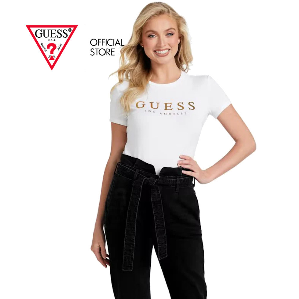 GUESS เสื้อยืดผู้หญิง รุ่น Q3VI03KAKB3 สีขาว