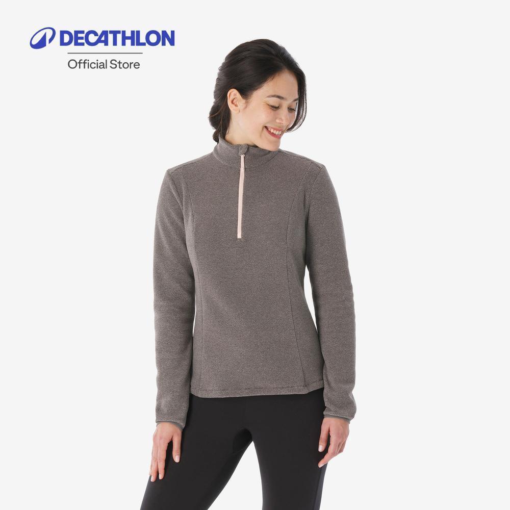 Decathlon Women’S Mountain Hiking Fleece Jacket เสื้อเดินป่าผ้าฟลีซสำหรับผู้หญิง รุ่น Mh100 - White