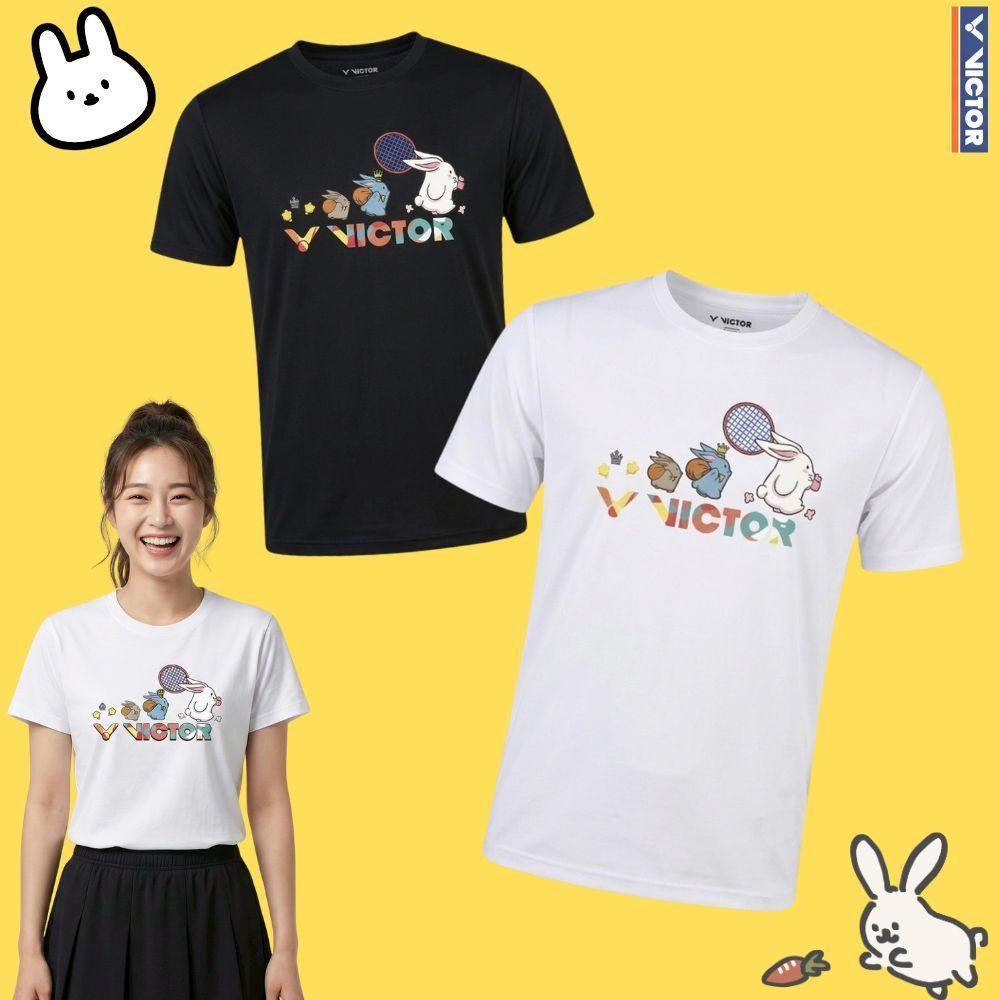 เสื้อแบดมินตันวิคเตอร์ ลายกระต่ายสุดคิ้วท์ ผ้าระบายอากศดี ใส่เล่นกีฬาตีแบดวิ่งออกกำลังกาย ส่งไวจากไทยไม่พอใจยินดีคืนเงิน