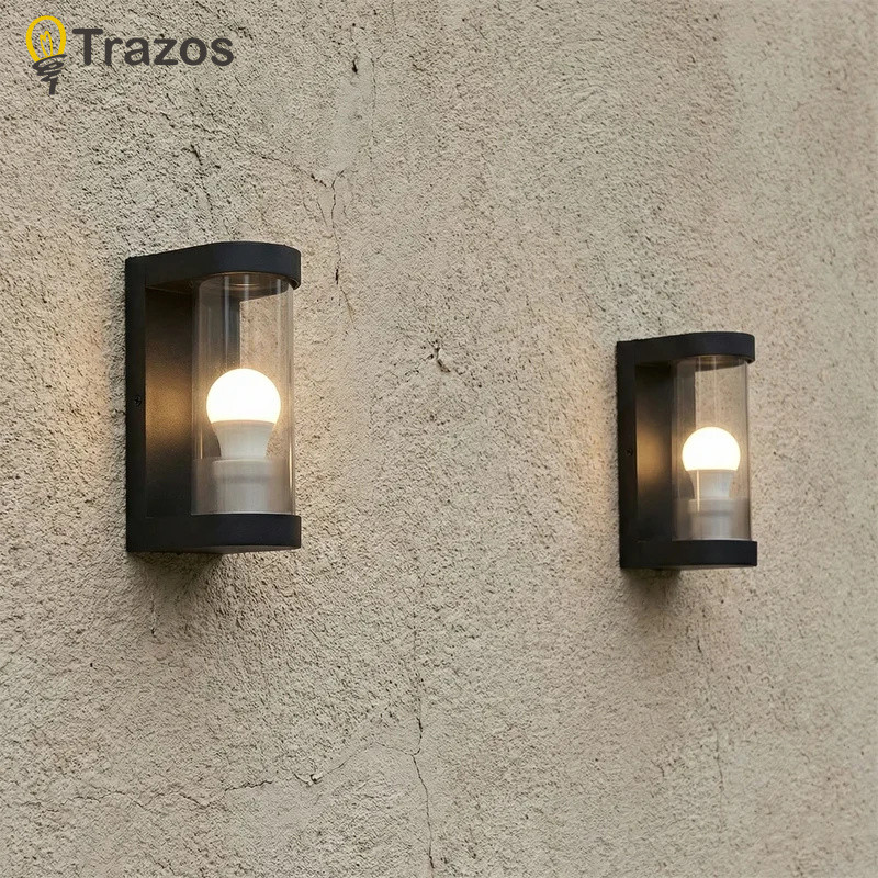 กันน้ํากลางแจ้งโคมไฟติดผนังในร่ม LED Warm Light E27 AC85-265V IP65 Wall Sconce สําหรับ Porch Courtyard Garden Decor